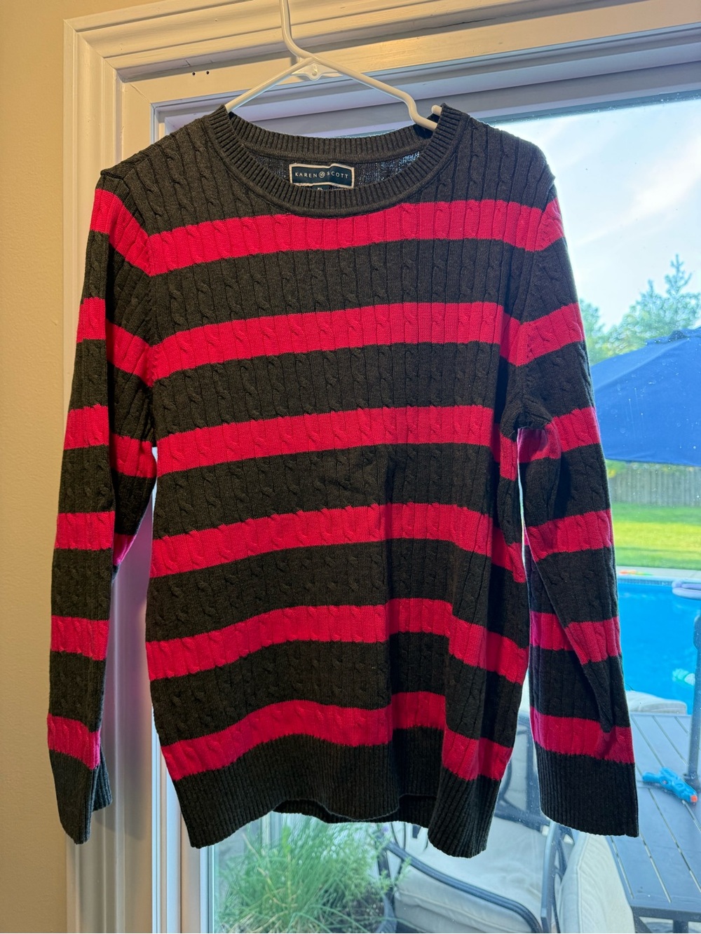 Karen Scott Black Ribbed Knit Sweater - XL